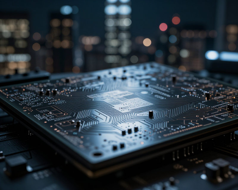 Semiconductor and New York Skyline