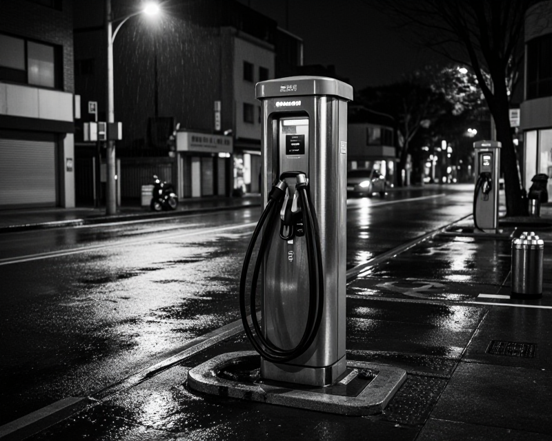 Empty EV Charging Station in Seoul