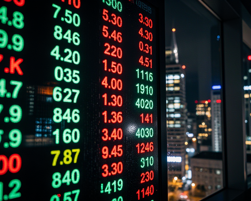 Stock Market Night View