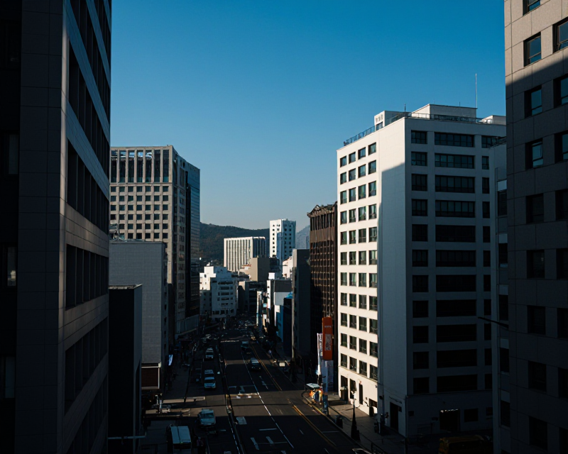 Sunny Korean Urban Sky